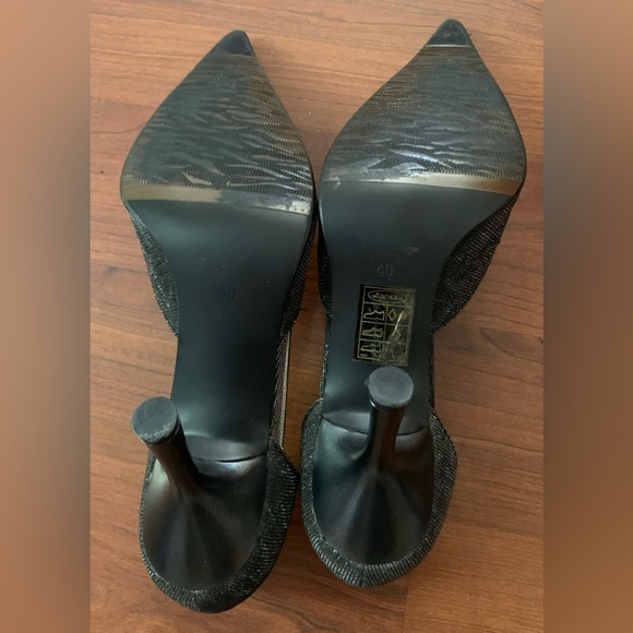 LUVSHOES Women’s Laced Pattern High Heel Black Size 9 (40) - Picture 4 of 9